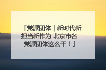 党派团体｜新时代新担当新作为 北京市各党派团体这么干！